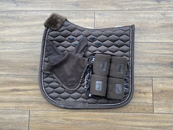 Eskadron Set Schabracke, Fliegenohren, Bandagen, WB, DL, Dark Brown, Eskadron, J.R., Dressage Pads, Bedburg-Hau 