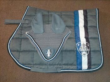 Eskadron Set Schabracke VS + Fliegenohren WB grey melange, Eskadron  Big Square VS, Alina, Dressage Pads, Roßbach 