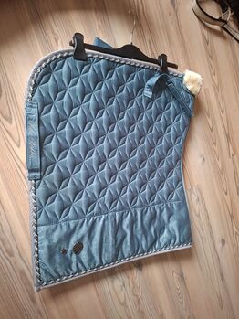 Felix Bühler Dressur dolphinblue mit integrierter Tasche + Fliegenohren, Felix Bühler , Saskia, Schabracken, Wildeck