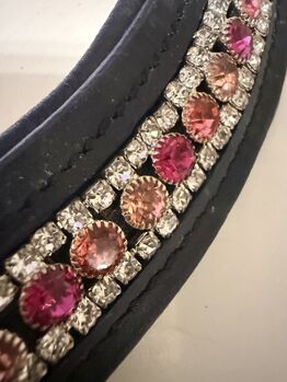 Panneau avant en cuir « Tricrystal Rose » (système Quick-Hook), Trotando Juntos, Maite (Productos Ecuestres Trotando Juntos S.L), Browbands, Palau solita y plegamans