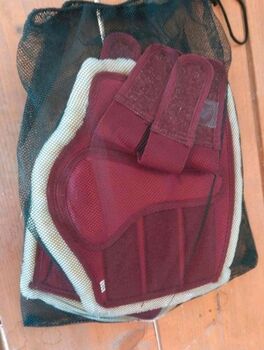 Gamaschen rot mit glitzer teddyfleece