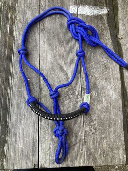 Knotenhalfter mit Glitzersteinen, USG Knotenhalfter zweifarbig mit Glitzersteinen , Andrea, Halters, Sasbach