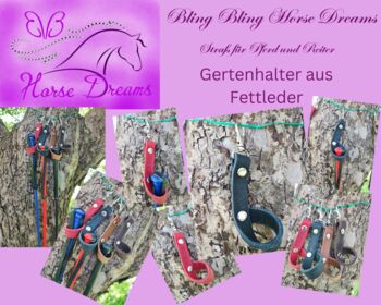 Gertenhalter aus Fettleder, BBHD Gertenhalter - Fettleder, Gabriele Kalter  (Bling Bling Horse Dreams), Sonstige Gerten, Lohmar