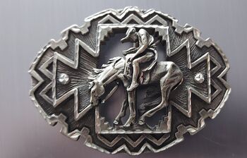 Gürtelschnalle / Buckle End of the trail USA, Floh, Pozostałe, Bendorf