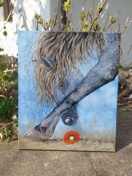 Pferd Goldig gemalt von mir, Oelbild