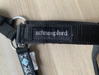 Halfter in Schwarz/Silber/Blau, Gr. FULL, Schneepferd NEI Schneepferd