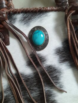 Western Style Handtasche, Echtleder und Kuhfell