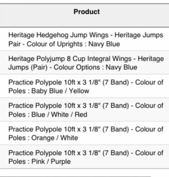 heitage jumps and 8 practice poles, Heritage, Steff, Riding Arena, Yeovil