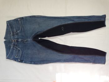 HKM Jeansreithose 42 Kunstleder-Vollbesatz Hochbund-/Highwaist Jeans Reithose HKM