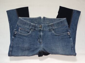 HKM Jeansreithose 42 Kunstleder-Vollbesatz Hochbund-/Highwaist Jeans Reithose HKM