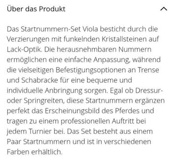 ⭐️HKM⭐️Neues Startnummernset Viola HKM  Viola 