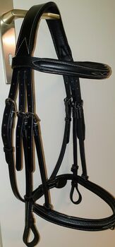 Pferdezaum NEU, Schwarzer Trensenzaum mit Stickmuster, Doris Ellenberger, Bridles & Headstalls, Ottenbach