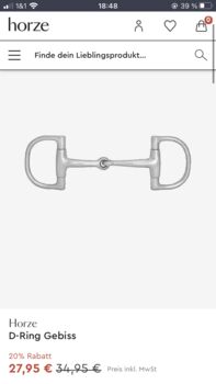 Horze D-Ring Trense 14cm Horze D-Ring Trense