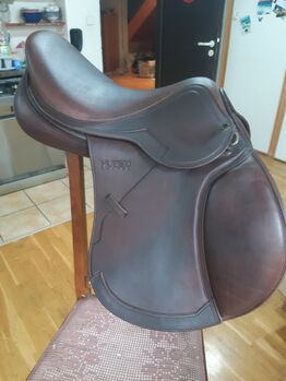 Huber Springsattel 16,5" super Sitz tolles Leder, Huber Jumper, Anja Dinter, Siodła skokowe, Gaienhofen