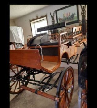 ungarische Holz geschnitzte Wagonette Dressur Kutsche, Sabine, Carriages, Schlierbach