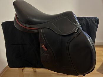 Ikonic Classic Evolution Springsattel 17 Zoll braun/rot, Ikonic Ikonic Classic Evolution , J.Thullen, Jumping Saddle, Weisel