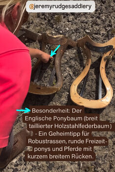 Island & Freizeitsättel von Jeremy Rudge – Probeversand – Für kurze breite Pferde Jeremy Rudge G5 mit Ponybaum