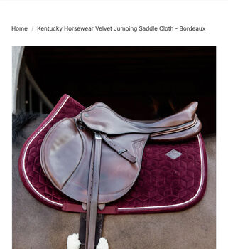 Kentucky Bordeaux Velvet Saddle Pad in Burgundy, Kentucky Bordeaux , Hazel Millington, Inne podkładki pod siodło, Chester