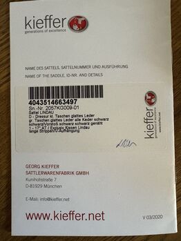 Kieffer Dressursattel, absolut neuwertig Kieffer Lindau Exclusive