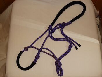 Knotenhalfter VB/WB Two Tone Optik lila schwarz Nase&Genick überzogen Cob/Full Vollblut/Warmblut, Knotenhalfter, Anne, Halters, Wahrenholz