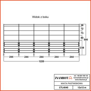 Kuhstall 12x12 m CTL4040 für den ganzjährigen Einsatz auf Weiden