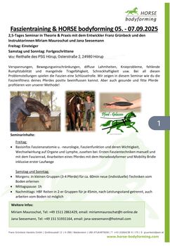 Die letzte Chance im Norden, HORSE bodyforming mit Franz Grünbeck  Seminar , Miriam , Therapy & Treatment, Süderlügum