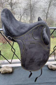 Lederbaumsattel , Stocksattel , Sorenta... für Sicherheitsbewusste Sorenta  STOCKSATTEL mit Klettkissen 