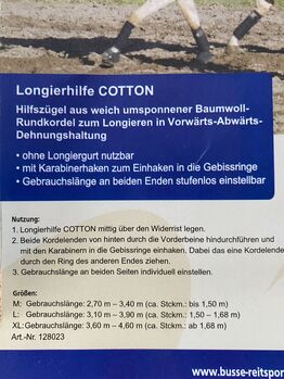 Longierhilfe, neu mit Etikett - nie benutzt Busse Longierhilfe COTTON