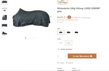 Marengos Winterdecke - 200g - 1200D - Comfort - grün Marengos Winterdecke Comfort