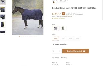 Outdoordecke Light 1200D Comfort nachtblau - 145 cm Waldhausen Outdoordecke Light