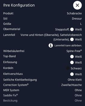 Mattes Schabracke weiß Mattes