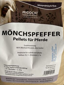 Mönchspfeffer Pellets, Migocki Mönchspfeffer , Nicole, Pferdefutter, Pechbrunn