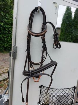 Dunkelbraune Trense Wb, Showmaster, Silk Steel, Claridge House  Rosalinde, wassertrense rose, crystal diamond , Jassi , Bridles & Headstalls, Gnoien