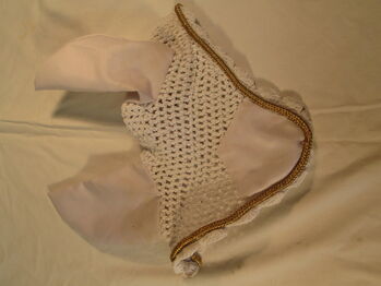 Mütze Fliegenmütze weis HKM mit Gold Kordel Fliegenhaube Haube HKM