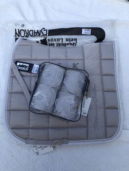 NEU ESKADRON SET Platinum 2018 nude Glitter Schabracke DL Abschwitzdecke XL 155cm beige WB Glitzer Eskadron