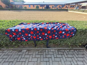 Neue HKM Abschwitzdecke 165cm dunkelblau mit Sternen HKM