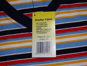 Neues HKM Streifen T-Shirt Kinder XL (ca. 170-176, Erwachsene S) rot gelb blau gestreift HKM