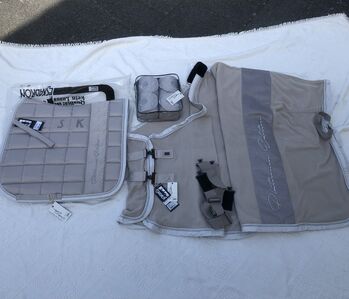 NEU ESKADRON SET Platinum 2018 nude Glitter Schabracke DL Abschwitzdecke XL 155cm beige WB Glitzer, Eskadron, Hermine, Dressage Pads, Bremen