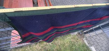 NEWMARKET Woll-Abschwitz-/Paradedecke, brau-rot-grün gestreift NEWMARKET