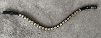 NEU Royal H. Rivoli Stirnriemen geschwungen gold / schwarz Gr. WB Royal H. 