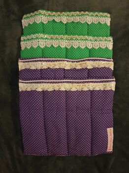 NEU Unterleger Handmade mit Glitzerborde grün und lila Handmade