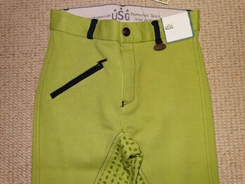 Neue USG Kinder-Reithose Silikon-Vollbesatz 140 / ca. 10-11 Jahre Mintgrün Grün NEU USG ECO-Line