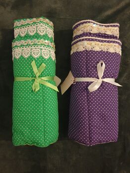 NEU Unterleger Handmade mit Glitzerborde grün und lila, Handmade, Frau Schmidt, Bandaże i owijki, Oberschleißheim