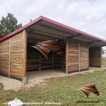Offenstall kaufen - Pferdeunterstand, Weideunterstand, Laufstall für Pferde & Weidehütte AUSSENBOXEN Pferdeunterstand - Weideunterstand - Unterstand - Offenstall bauen