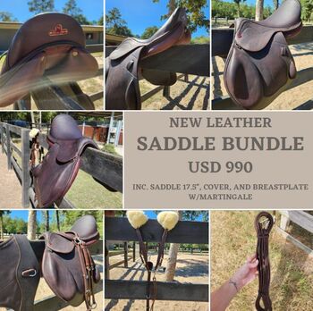 OFFER! New Leather Saddle Bundle, Saint Spirit Berlin, Florencia, Jumping Saddle, Houston