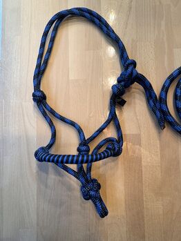 Knotenhalfter mit passendem Führstrick von GHP Größe Pony Blau GHP Knotenhalfter und Strick 