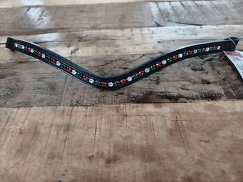 Stirnriemen von Otto Schumacher mit Swarovski, Größe WB, neu, Otto Schuhmacher 3-farbig, Robert, Browbands, Kolbermoor