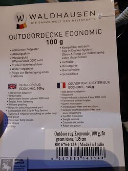 Outdoordecke economic 100g, Waldhausen Outdoordecke economic, Franziska , Pferdedecken, Dreetz