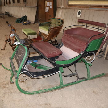 Pferdeschlitten Kutsche Schlitten Antik Deko Historisch