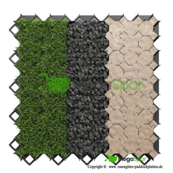 Paddockplatten & Rasengitter für Parkplätze - Kiesgitter NEOGRID 40 MEGASPAR - Online Shop Rasengitter | Paddockplatten | Kunststoffmatten & Parkplatzgitter 